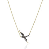 Brown Diamond Bird Pendant Necklace