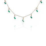 Emeralds Hugging Diamonds Necklace