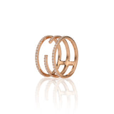 Spiral Diamond Pinky Ring