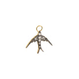 Bird Brown Diamond Dangle Charm