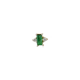 Emerald and Diamond Stud Earring