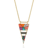 Double-Sided Triangle Brown Diamond Pendant