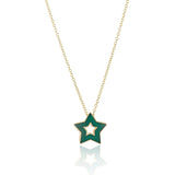 Puffed Enamel Star Necklace